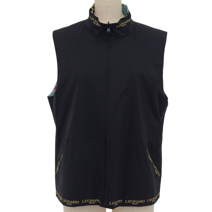 Great LEONARD SPORT Best Reversible floral pattern black polyester Women 44