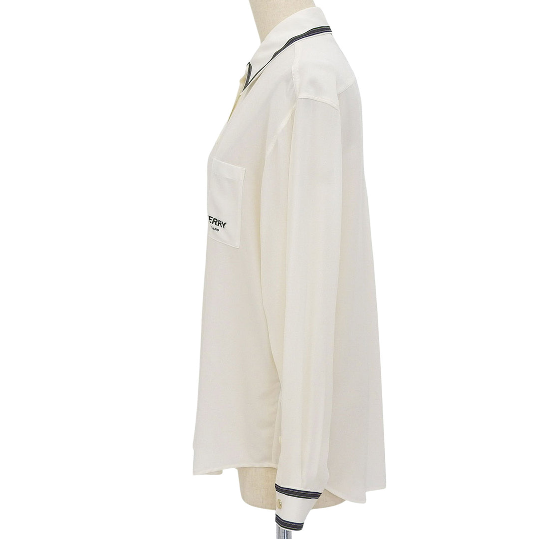Excellent BURBERRY Long sleeve shirt off white silk Women 36 8042483
