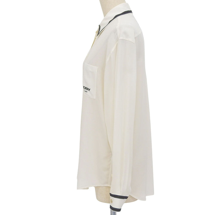 Excellent BURBERRY Long sleeve shirt off white silk Women 36 8042483