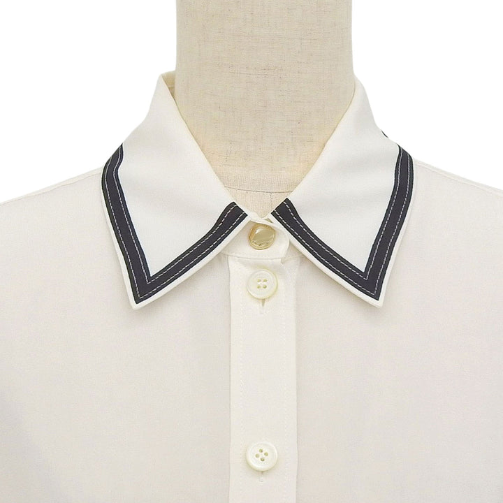 Excellent BURBERRY Long sleeve shirt off white silk Women 36 8042483