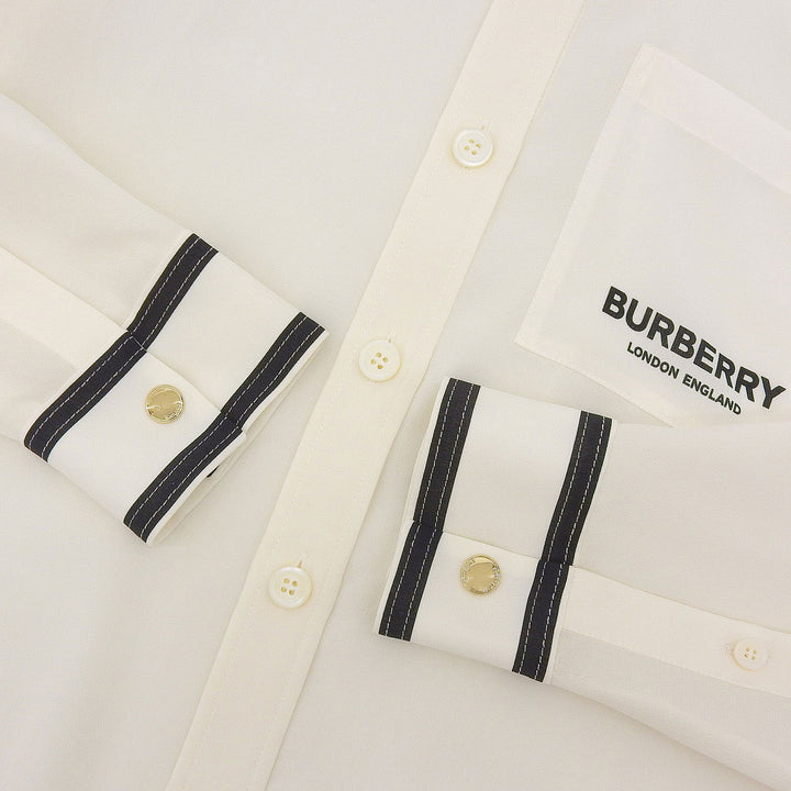 Excellent BURBERRY Long sleeve shirt off white silk Women 36 8042483