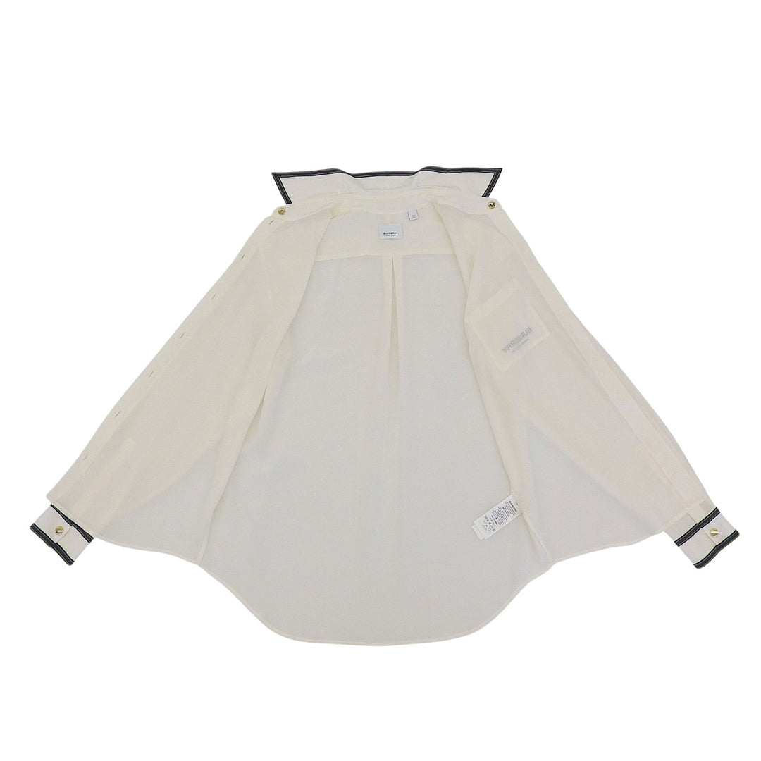 Excellent BURBERRY Long sleeve shirt off white silk Women 36 8042483