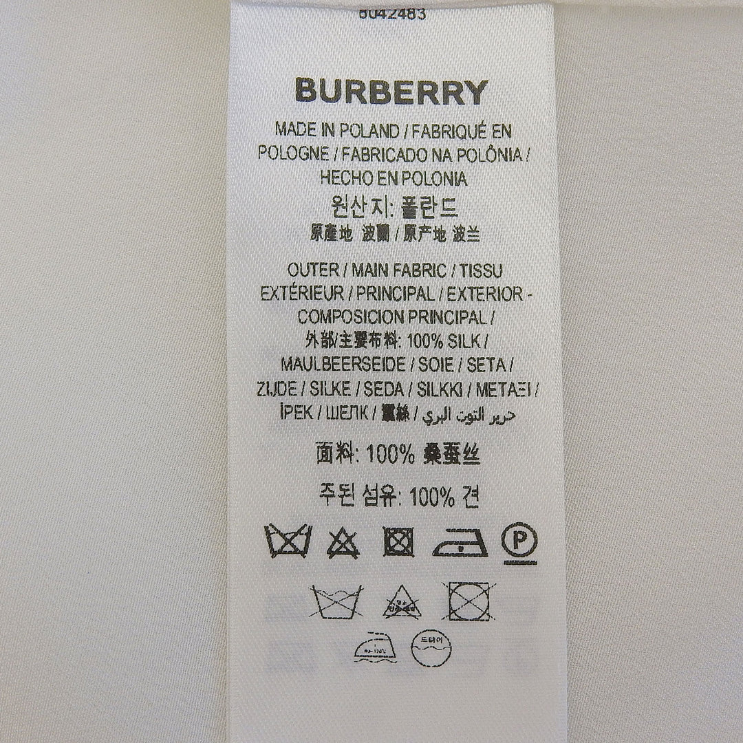 Excellent BURBERRY Long sleeve shirt off white silk Women 36 8042483