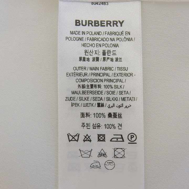 Excellent BURBERRY Long sleeve shirt off white silk Women 36 8042483