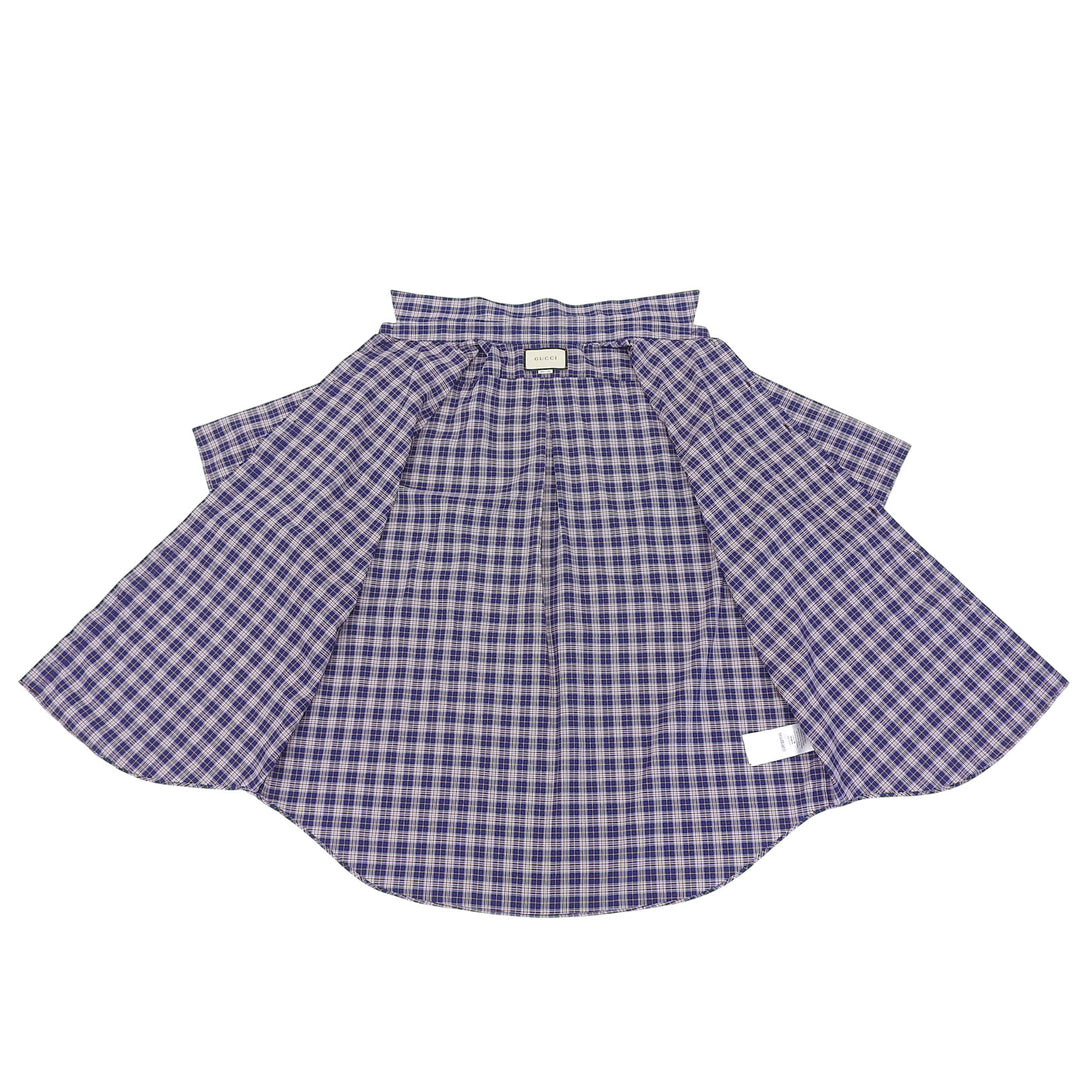 Excellent GUCCI Short sleeve shirt Michele period blue cotton mens 46 557391