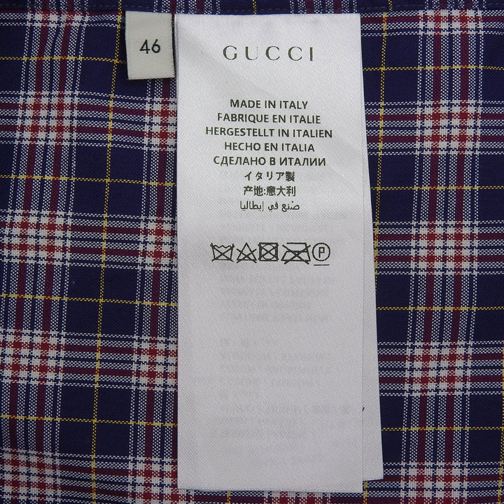 Excellent GUCCI Short sleeve shirt Michele period blue cotton mens 46 557391