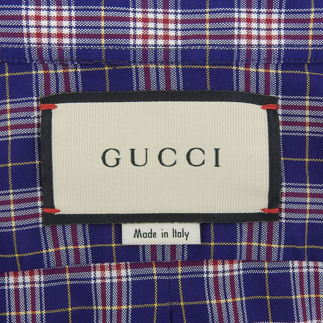 Excellent GUCCI Short sleeve shirt Michele period blue cotton mens 46 557391