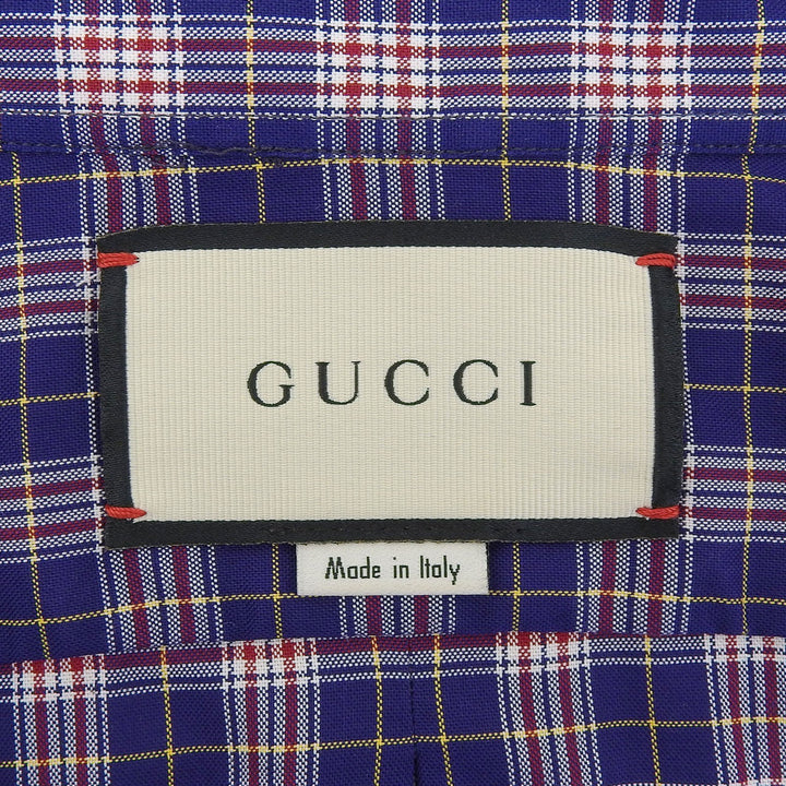 Excellent GUCCI Short sleeve shirt Michele period blue cotton mens 46 557391