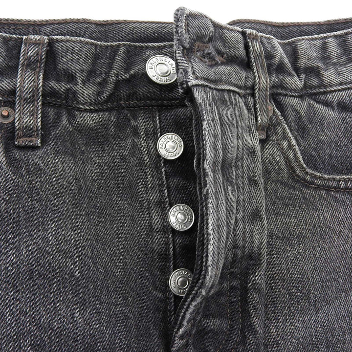 Pristine BALENCIAGA skirt Leather patch side zip denim black cotton 34 657637