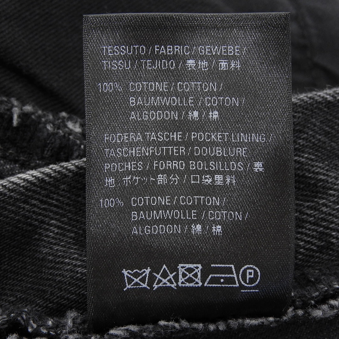 Pristine BALENCIAGA skirt Leather patch side zip denim black cotton 34 657637