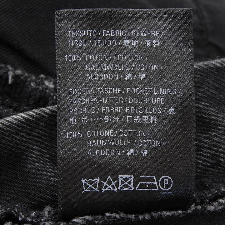 Pristine BALENCIAGA skirt Leather patch side zip denim black cotton 34 657637