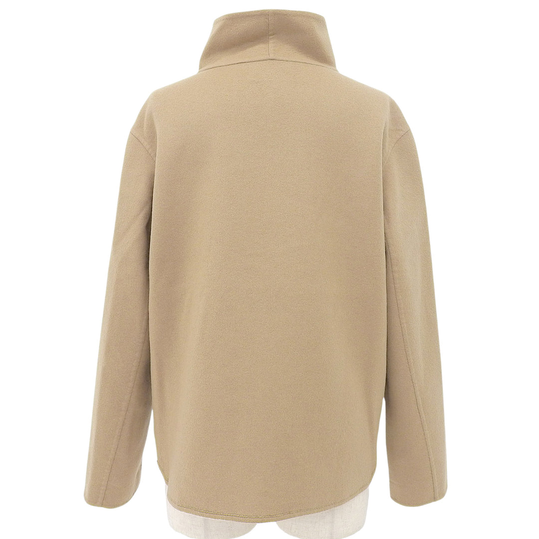 Great Agnona Jacket Stand collar Zip up light brown cashmere Women 40