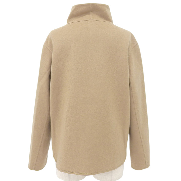 Great Agnona Jacket Stand collar Zip up light brown cashmere Women 40