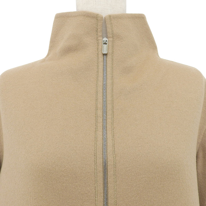 Great Agnona Jacket Stand collar Zip up light brown cashmere Women 40