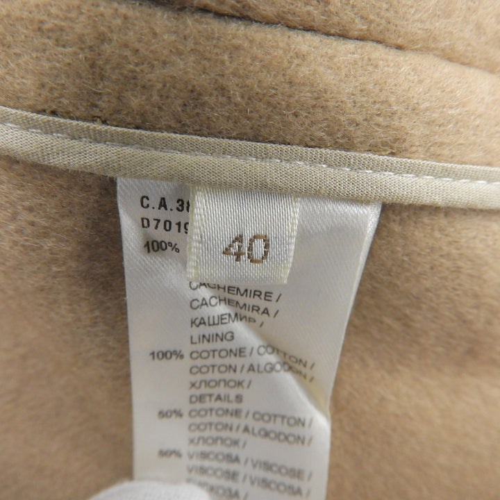 Great Agnona Jacket Stand collar Zip up light brown cashmere Women 40