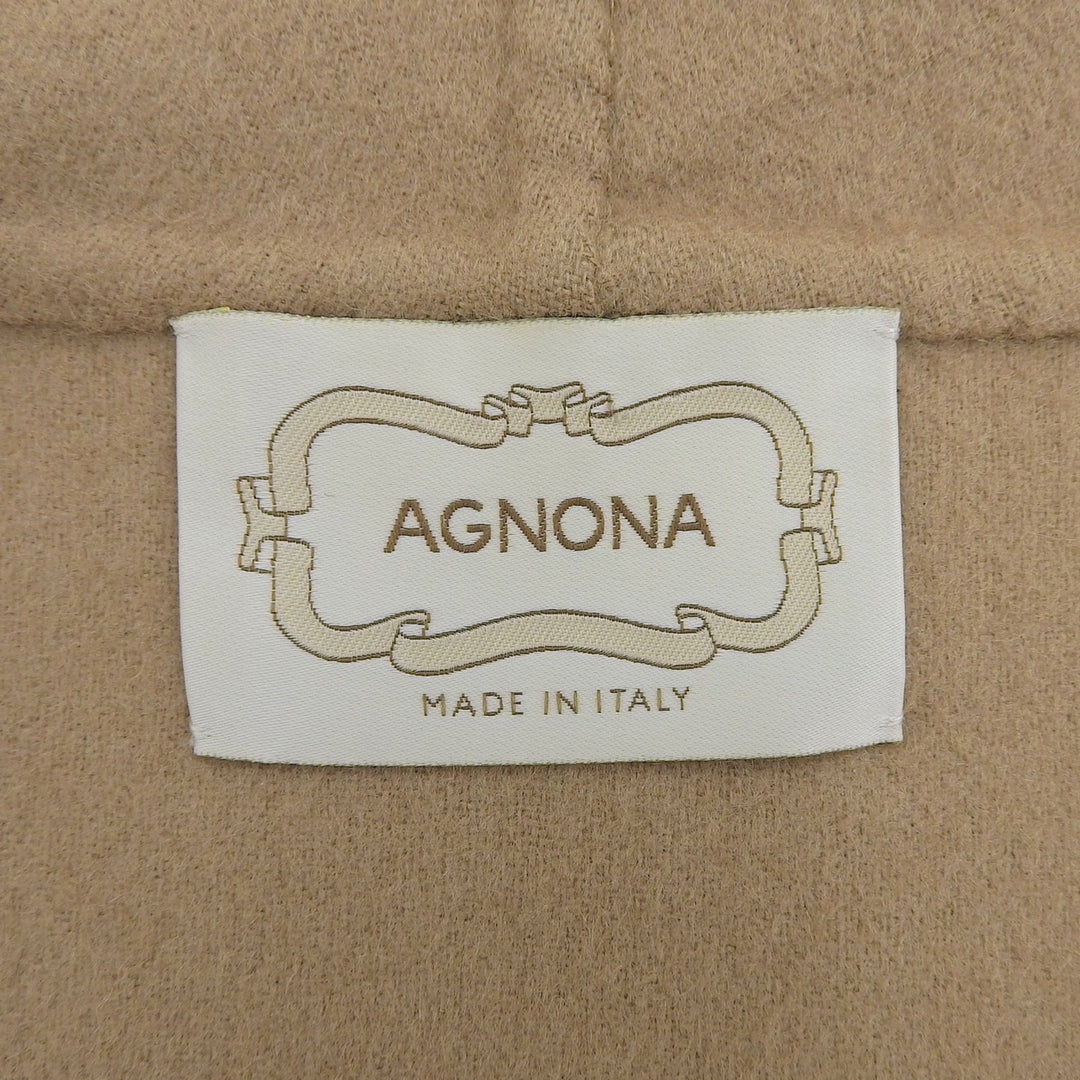 Great Agnona Jacket Stand collar Zip up light brown cashmere Women 40