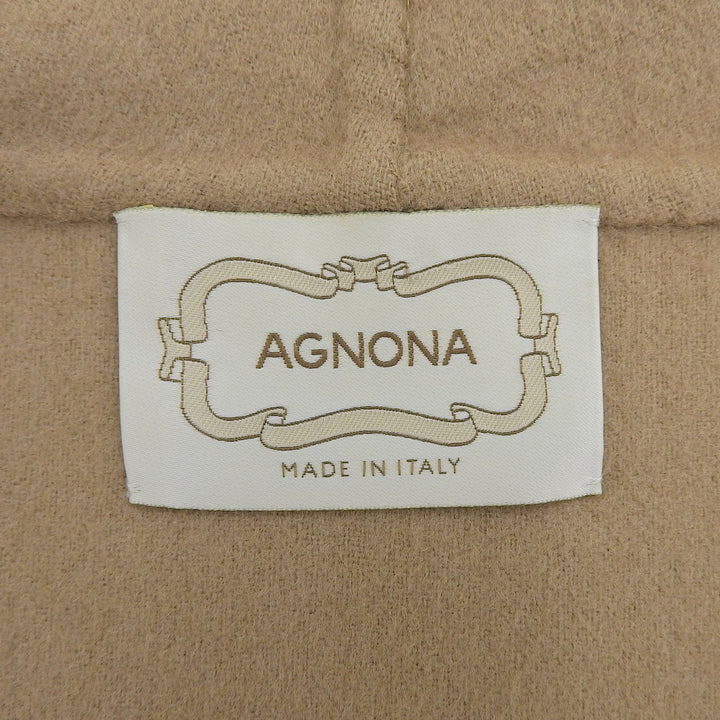 Great Agnona Jacket Stand collar Zip up light brown cashmere Women 40
