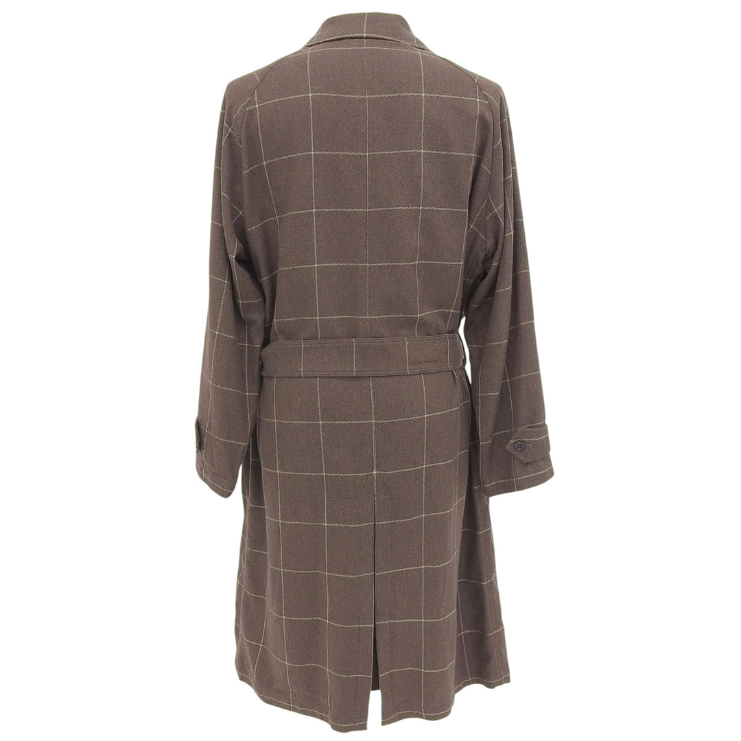 Excellent INVERTERE coat Checkered pattern, stand collar Brown 40 IV191BM25011