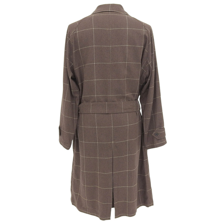 Excellent INVERTERE coat Checkered pattern, stand collar Brown 40 IV191BM25011