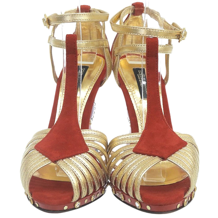 Excellent DOLCE&GABBANA pumps Red leather Women 35.5