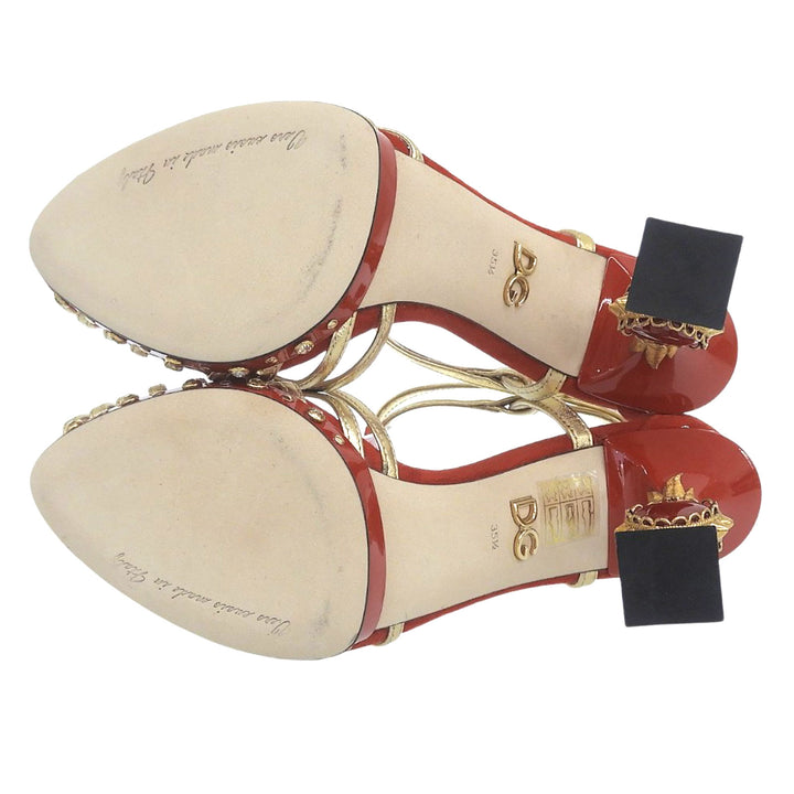 Excellent DOLCE&GABBANA pumps Red leather Women 35.5