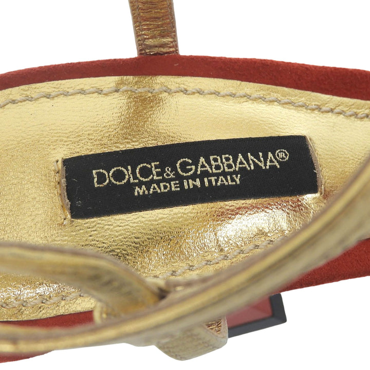 Excellent DOLCE&GABBANA pumps Red leather Women 35.5