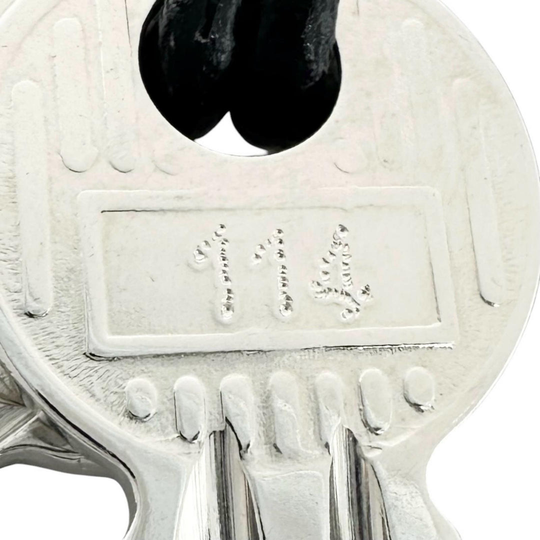 Excellent HERMES Cadena H logo engraved, set of 2 keys, number 114. Silver