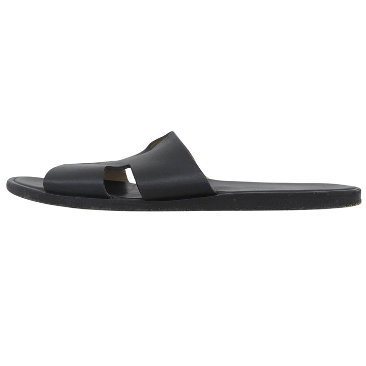 Very Good HERMES Sandals Izmir black leather mens 43