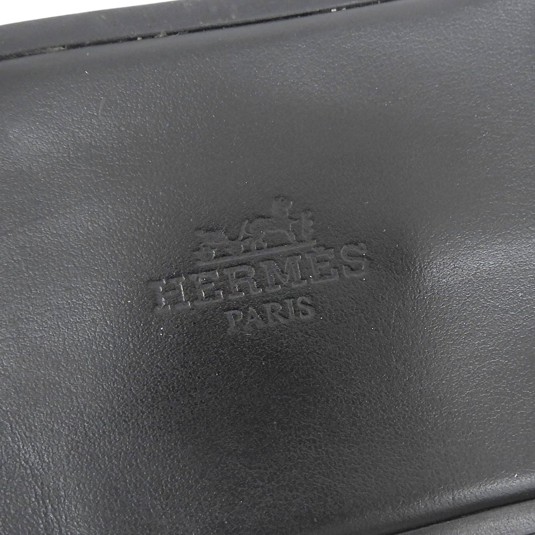 Very Good HERMES Sandals Izmir black leather mens 43