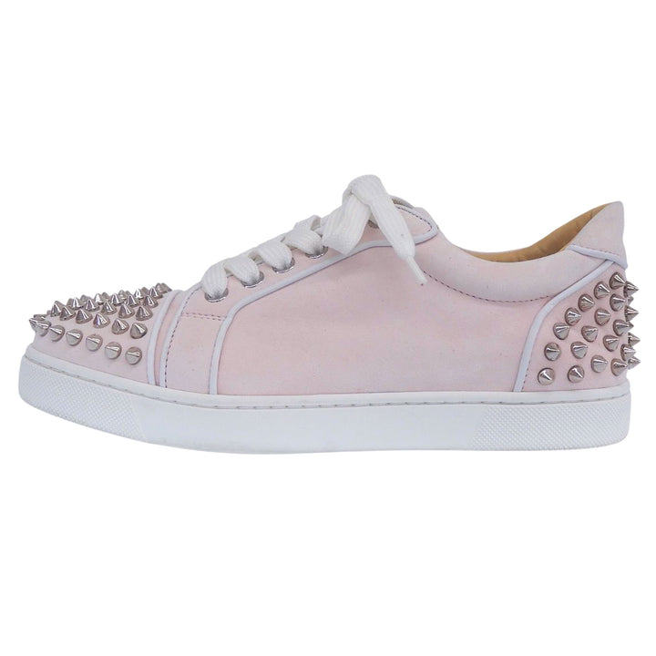 Great Christian Louboutin Low cut sneakers Vieira2 pink Nubuck Leather Women 36