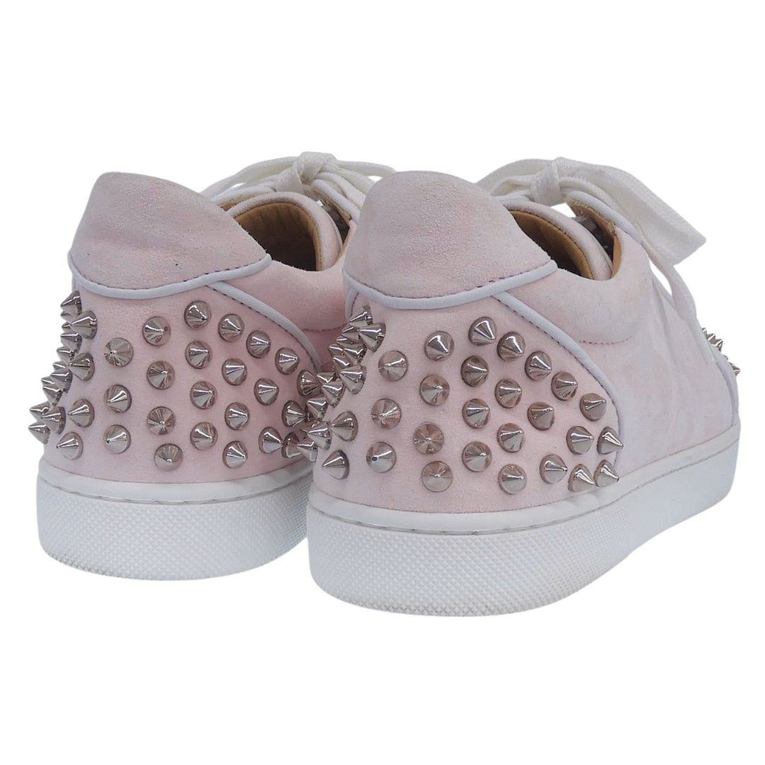 Great Christian Louboutin Low cut sneakers Vieira2 pink Nubuck Leather Women 36