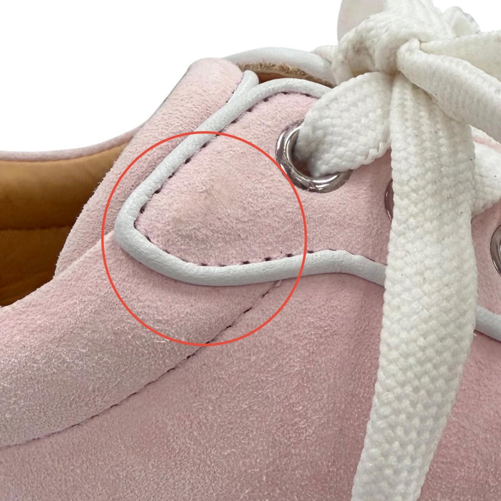 Great Christian Louboutin Low cut sneakers Vieira2 pink Nubuck Leather Women 36