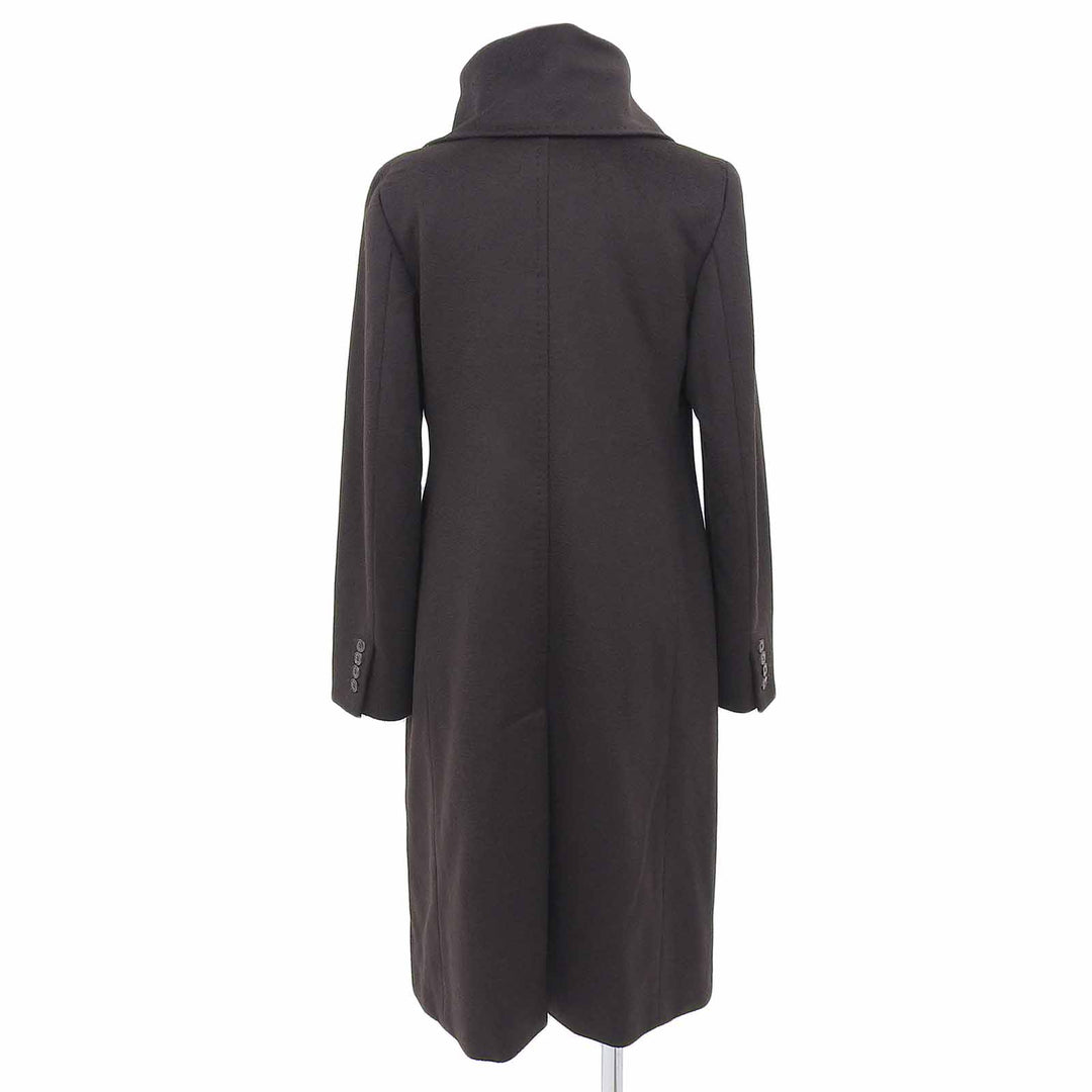Pristine Max Mara coat Big Collar Long Brown wool Women
