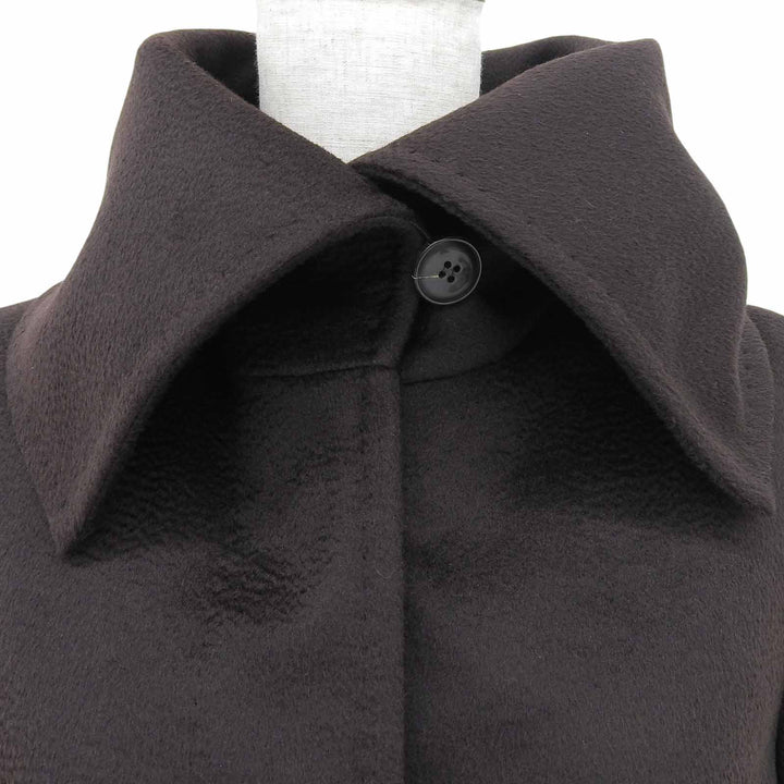 Pristine Max Mara coat Big Collar Long Brown wool Women