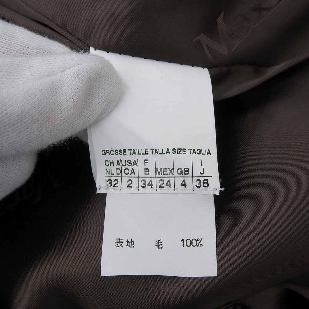 Pristine Max Mara coat Big Collar Long Brown wool Women