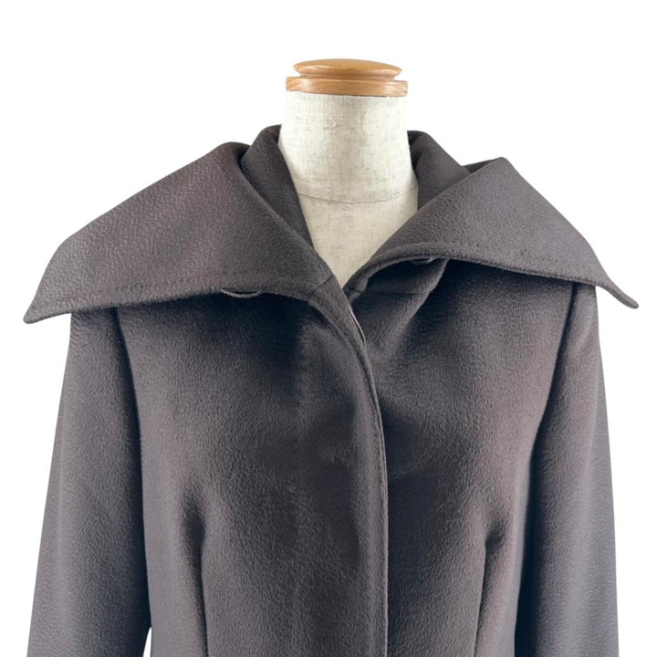 Pristine Max Mara coat Big Collar Long Brown wool Women IT 38