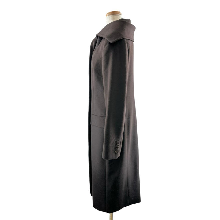 Pristine Max Mara coat Big Collar Long Brown wool Women IT 38