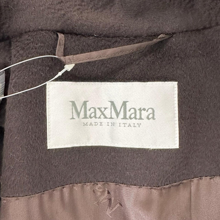 Pristine Max Mara coat Big Collar Long Brown wool Women IT 38