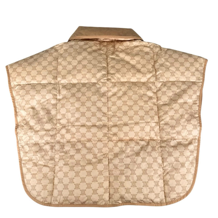 Pristine CELINE Down vest Macadam Pattern Quilted Sleeper Brown cotton Women