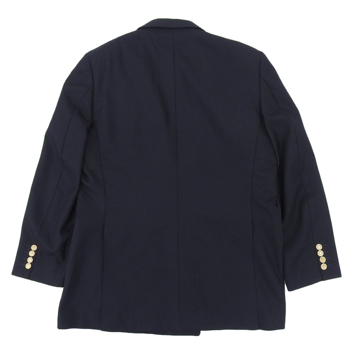 Great Burberrys Jacket Gold logo button double-breasted blazer Navy wool mens