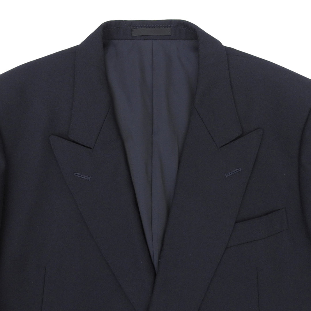 Great Burberrys Jacket Gold logo button double-breasted blazer Navy wool mens