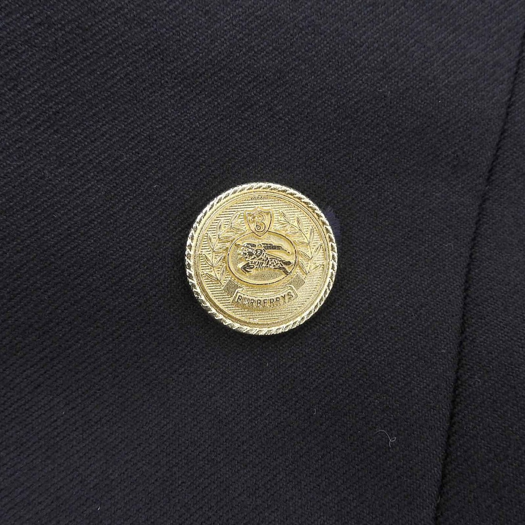 Great Burberrys Jacket Gold logo button double-breasted blazer Navy wool mens