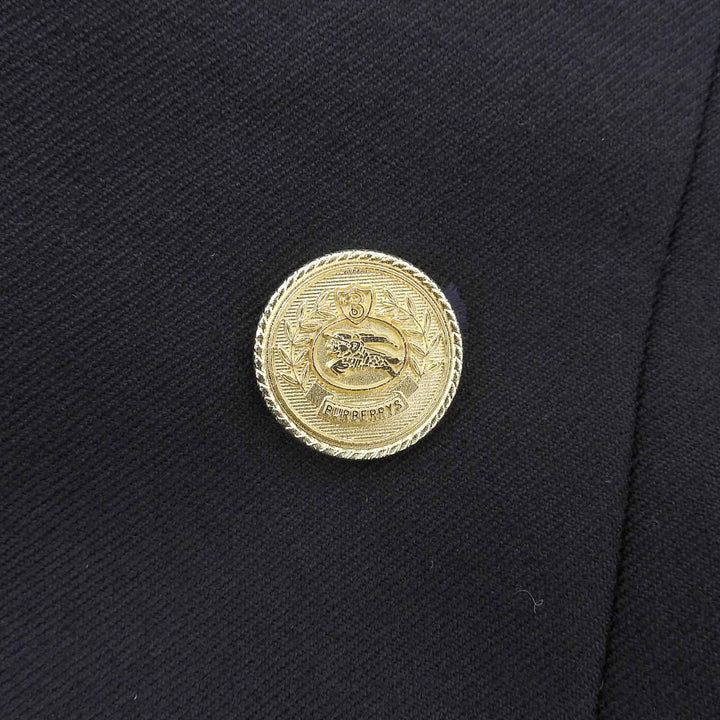 Great Burberrys Jacket Gold logo button double-breasted blazer Navy wool mens