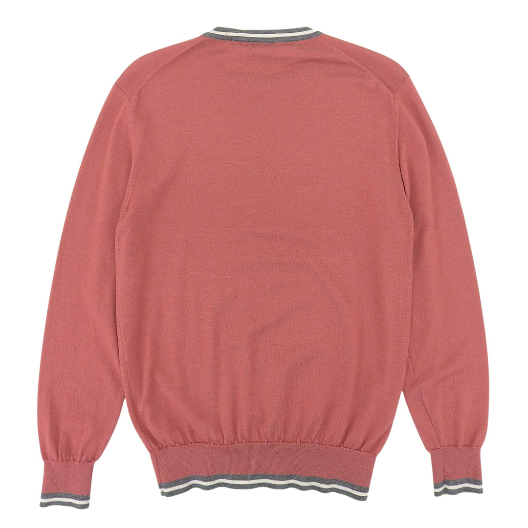 Great HERMES knit Crew neck, long sleeves Pink cashmere mens S