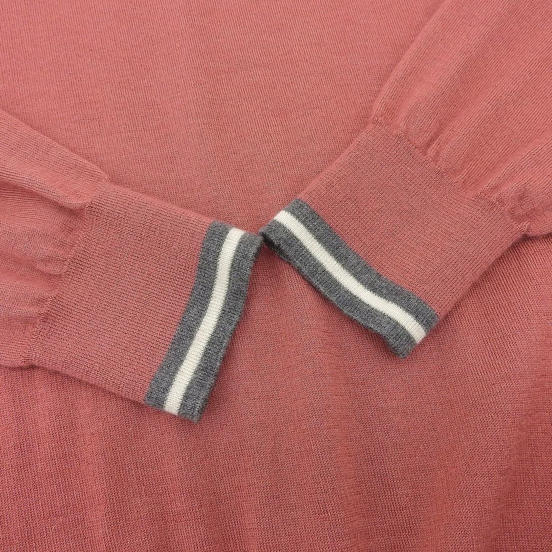 Great HERMES knit Crew neck, long sleeves Pink cashmere mens S