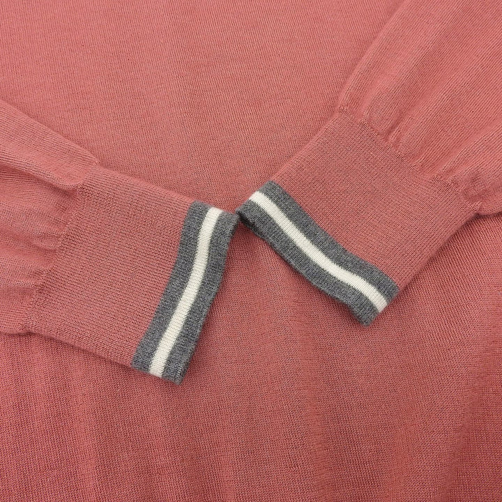Great HERMES knit Crew neck, long sleeves Pink cashmere mens S