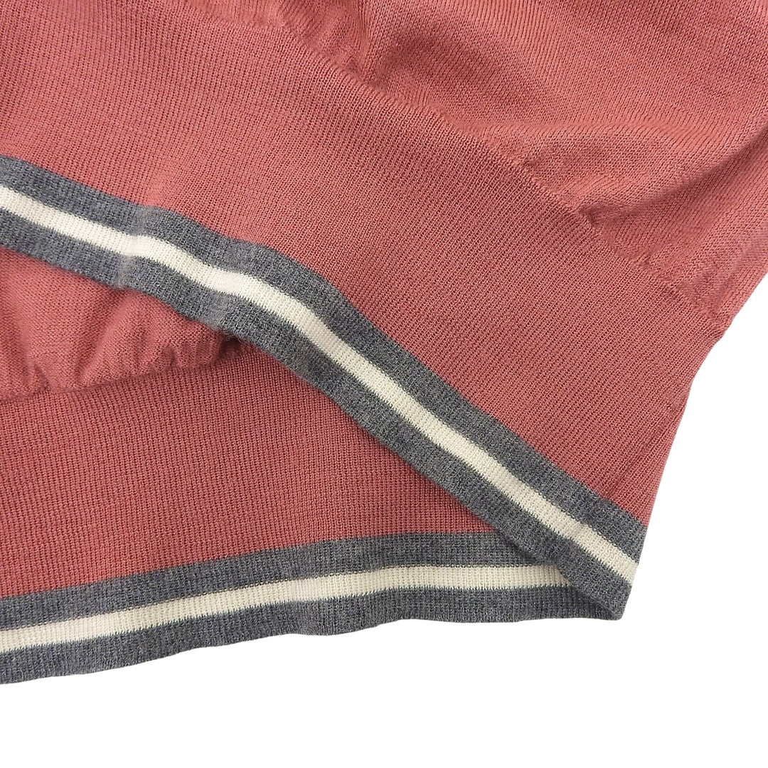 Great HERMES knit Crew neck, long sleeves Pink cashmere mens S