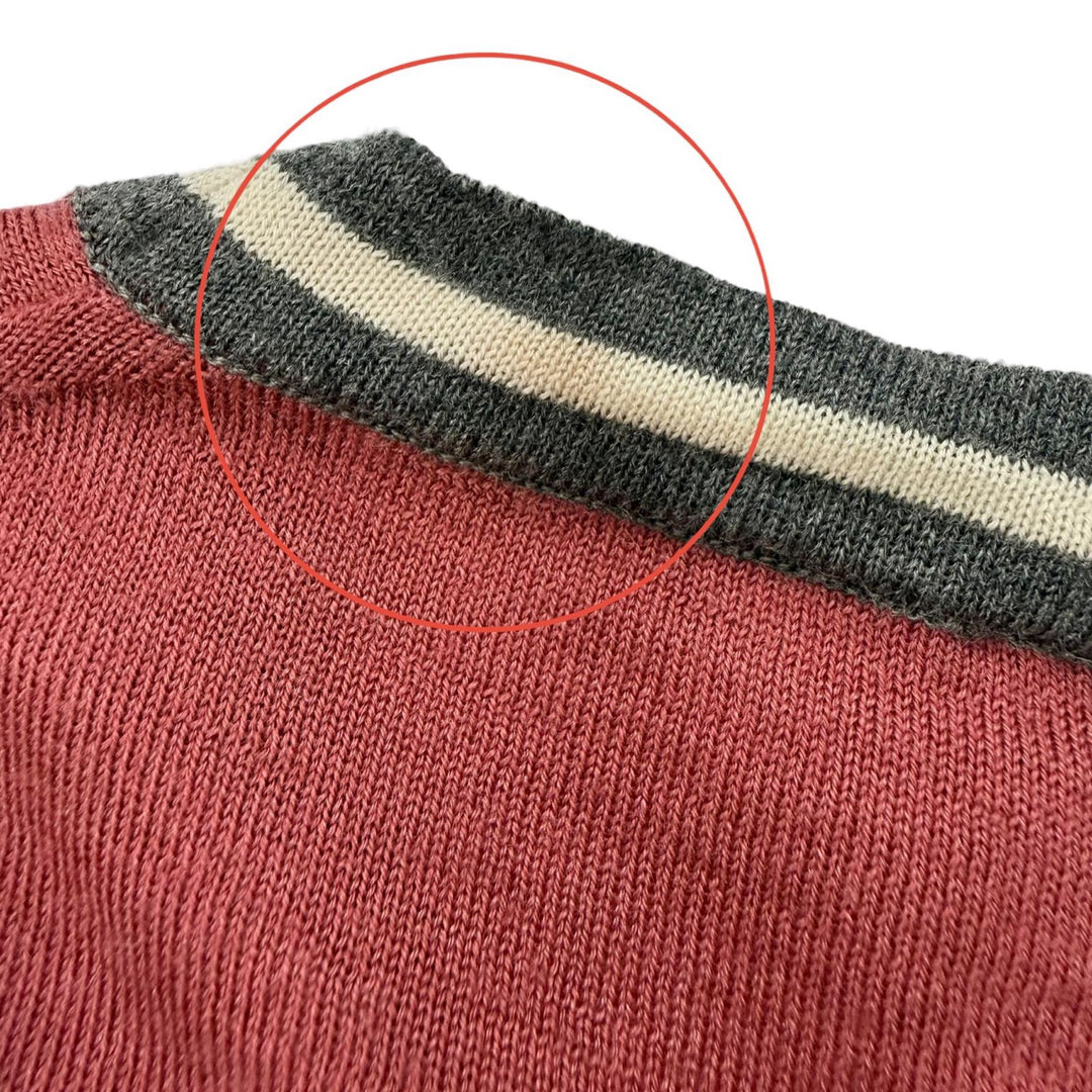 Great HERMES knit Crew neck, long sleeves Pink cashmere mens S