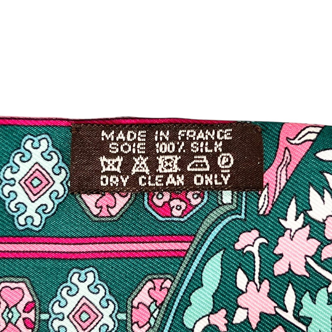 Excellent HERMES scarf Tapis Persans Persian Carpet Twilly multicolor silk Women