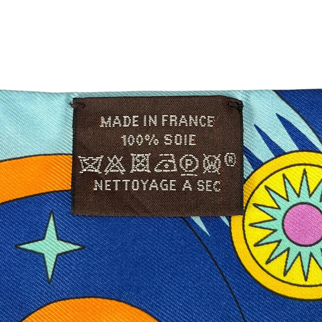 Excellent HERMES scarf La Source de Pegase Twilly multicolor silk Women